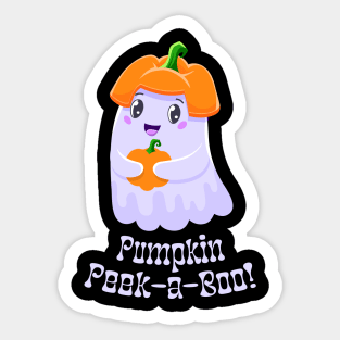 Pumpkin Peek-a-Boo! - Playful Ghost Halloween Sticker